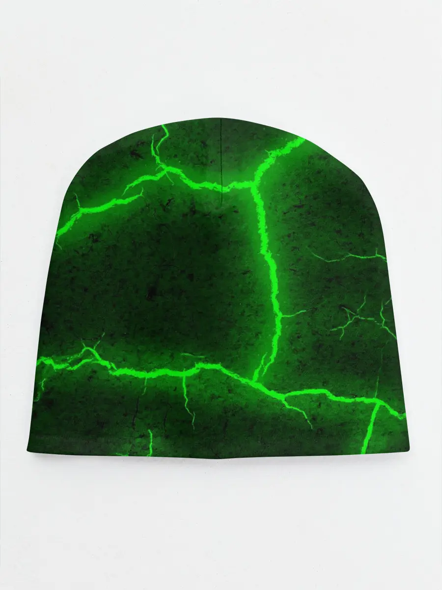 Детская шапка / К - 13 зелёная трещина 3D