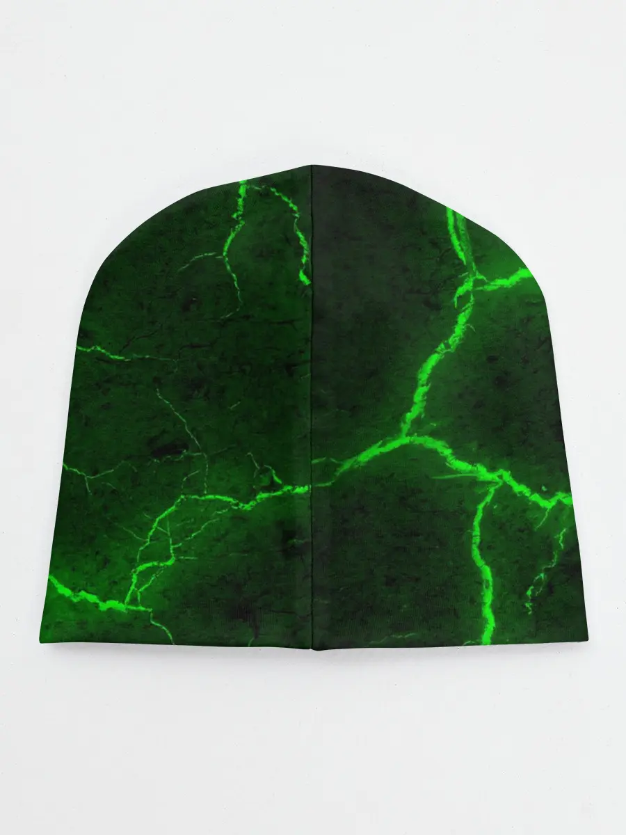 Детская шапка / К - 13 зелёная трещина 3D