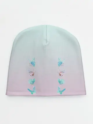 Детская шапка / акварельные бабочки