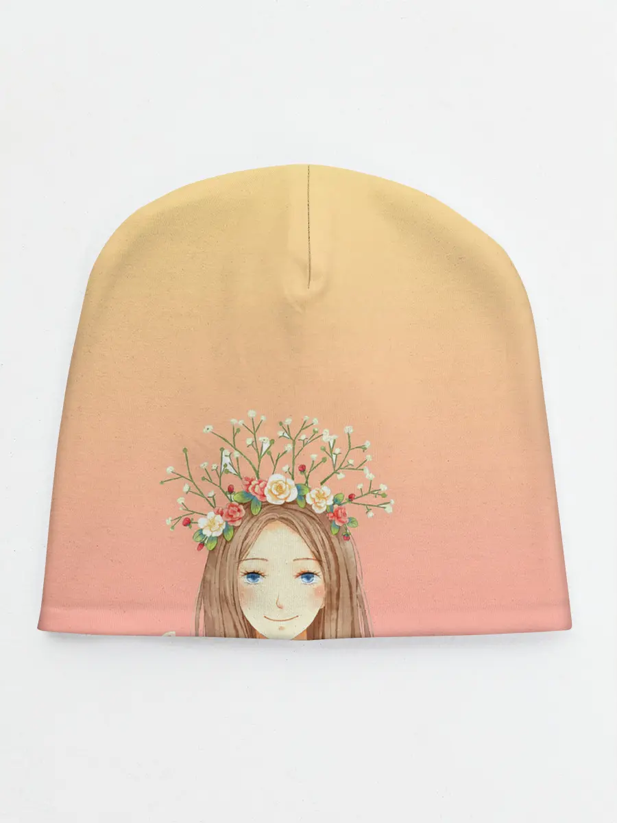 Детская шапка / девочка и кролик