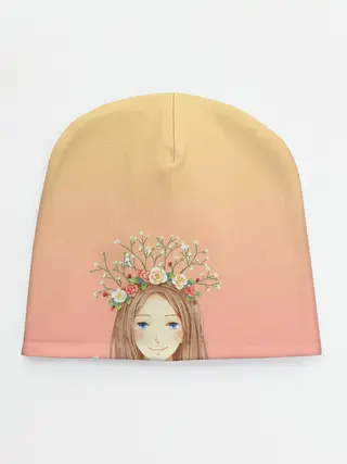 Детская шапка / девочка и кролик