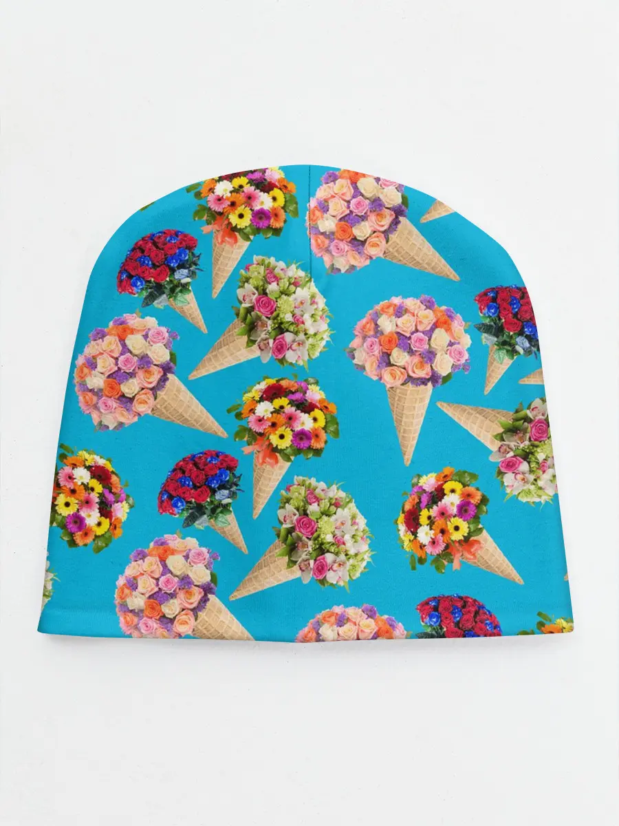 Детская шапка / Рожок цветов