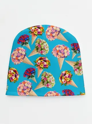Детская шапка / Рожок цветов