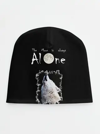 Детская шапка / Волк и луна одиночки