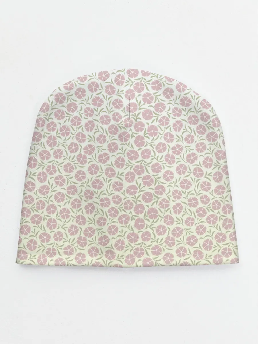 Детская шапка / узор мелкие цветочки