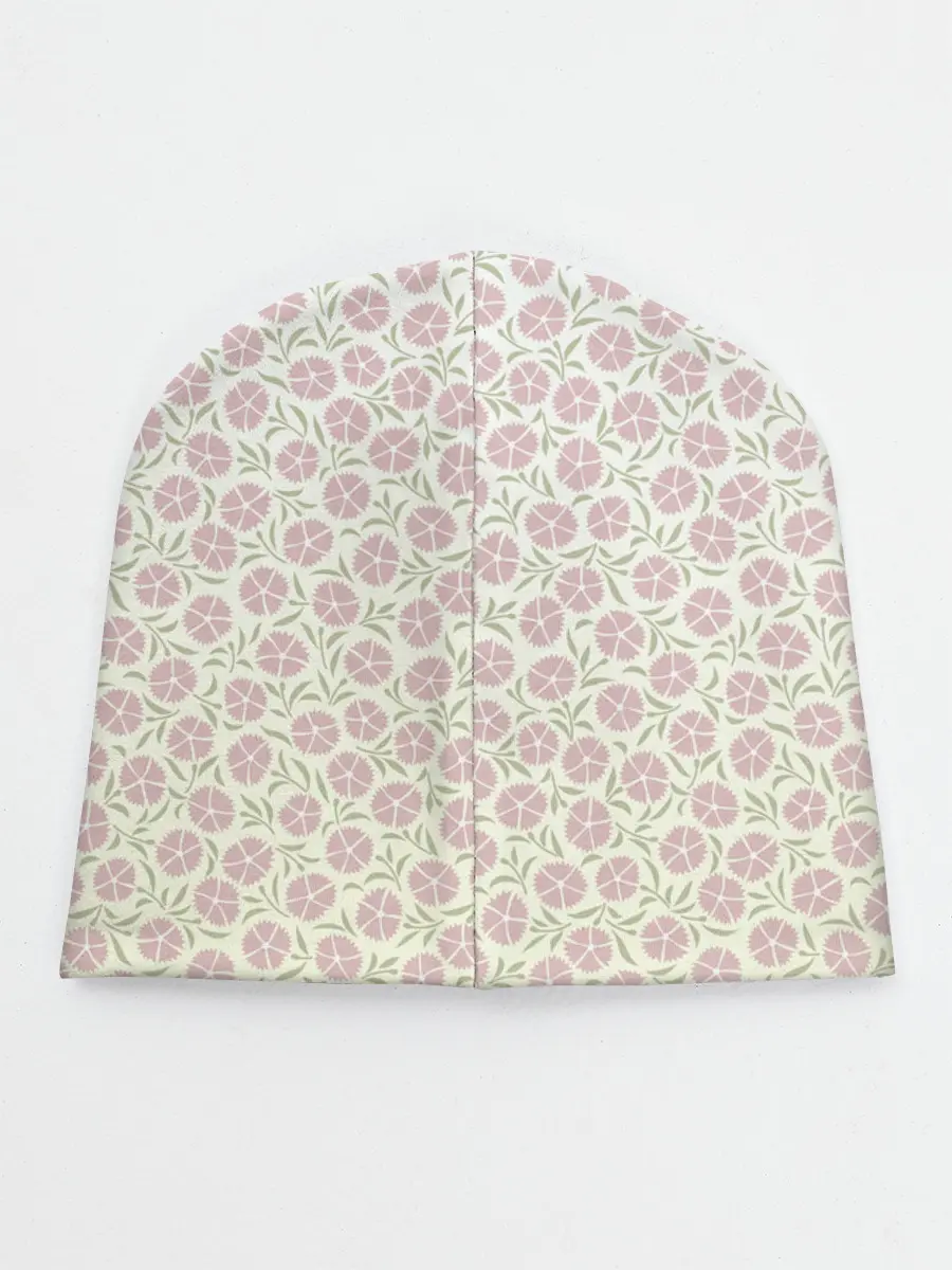 Детская шапка / узор мелкие цветочки