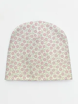 Детская шапка / узор мелкие цветочки