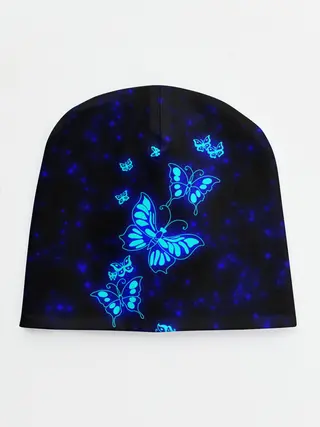 Детская шапка / Неоновые бабочки