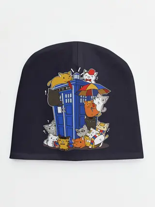 Детская шапка / Кошечки у Телефона