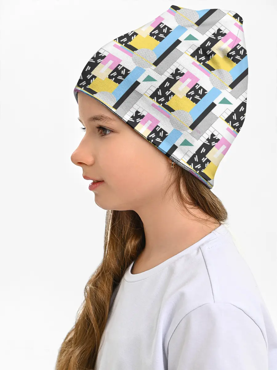 Детская шапка / Memphis style geometry