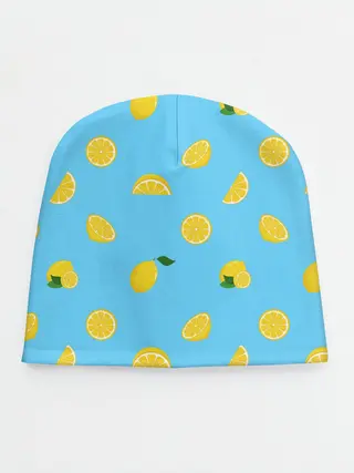 Детская шапка / Лимоны на голубом