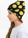 Детская шапка / Лимоны на чёрном