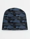 Детская шапка / Синие рыбы на темном фоне
