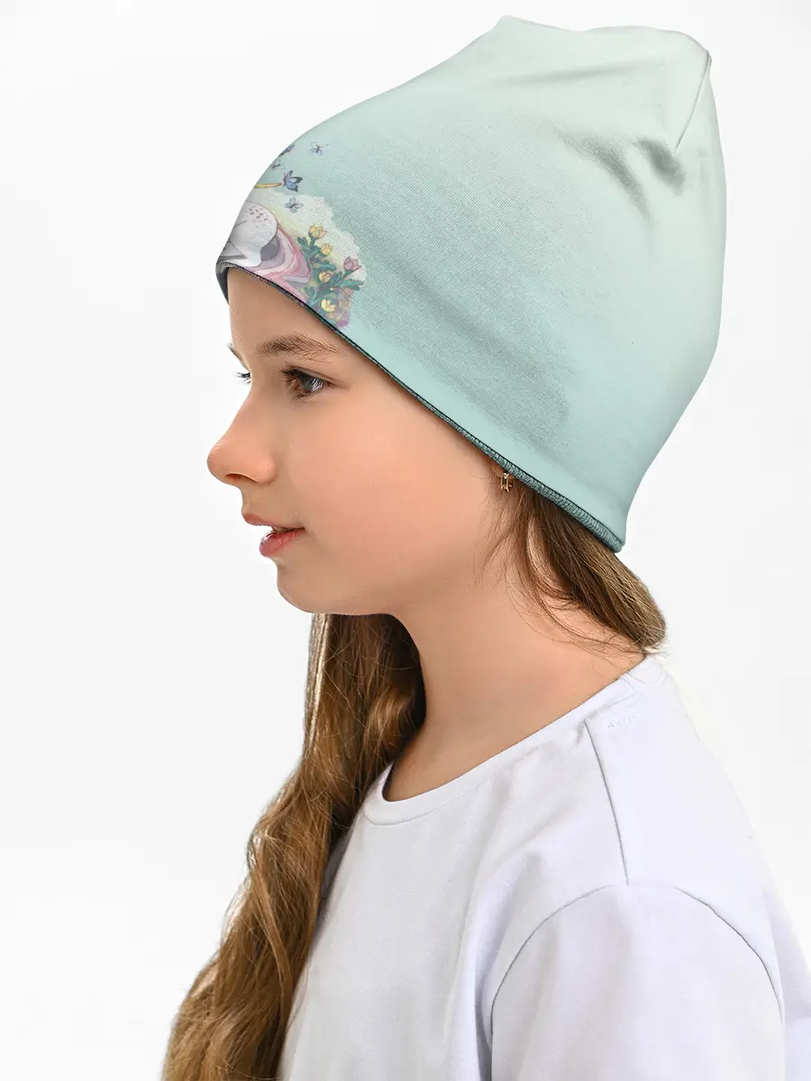 Детская шапка / единорог с бабочками