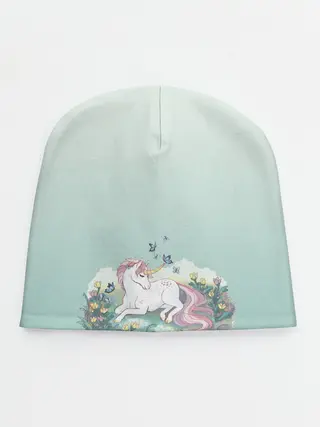 Детская шапка / единорог с бабочками