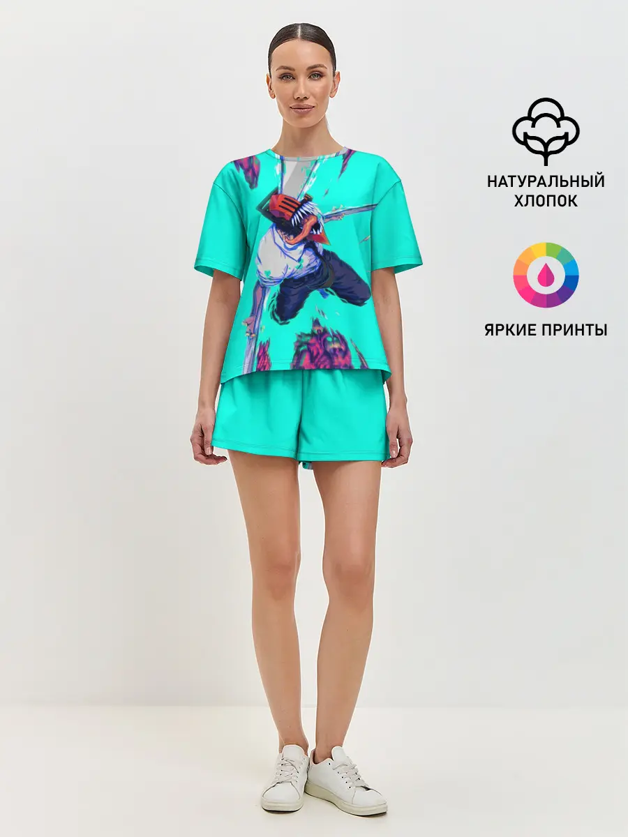 Женская пижама с шортами / ЧЕЛОВЕК БЕНЗОПИЛА ДЕНДЖИ