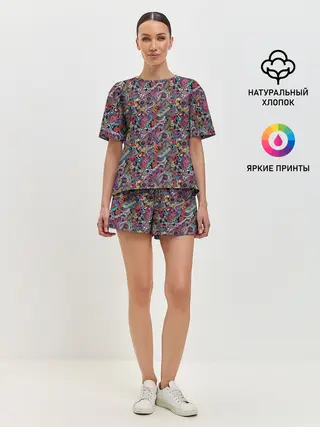 Женская пижама с шортами / Музыкальные Инструменты