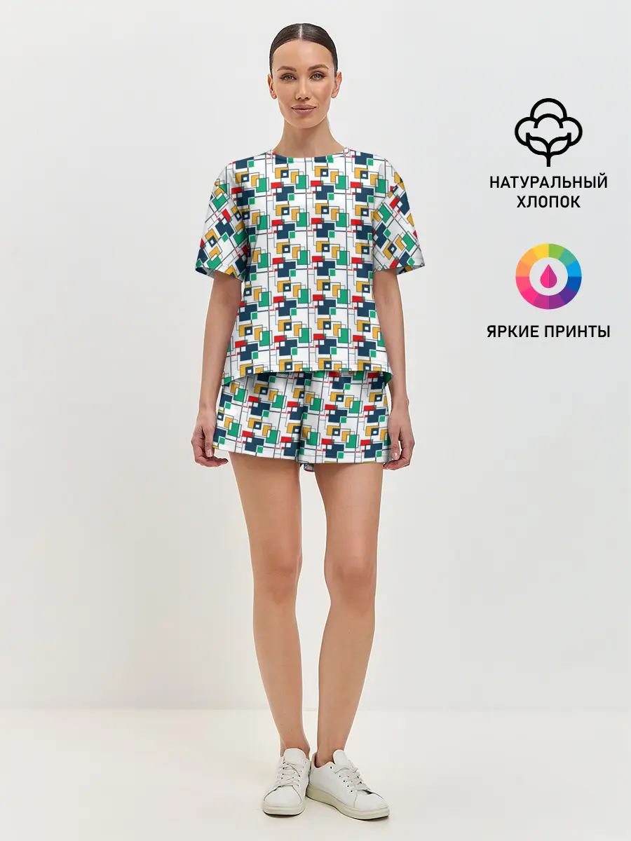 Женская пижама с шортами / Геометрия