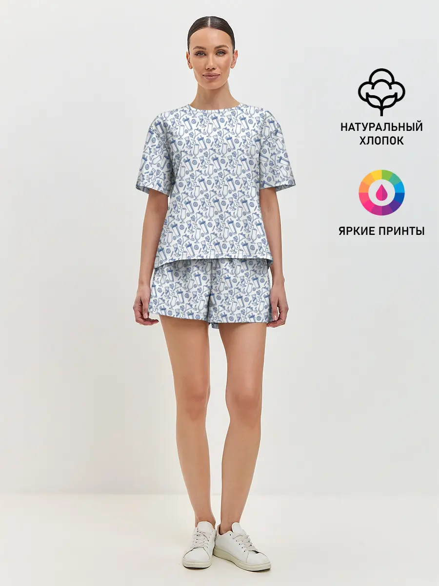 Женская пижама с шортами / Коктейли