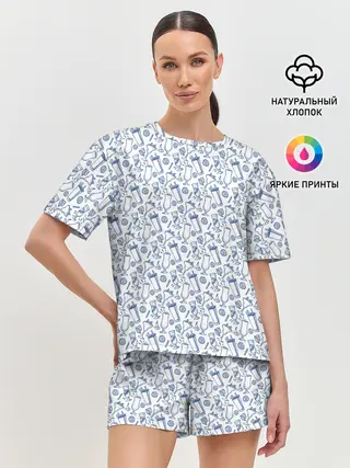 Женская пижама с шортами / Коктейли