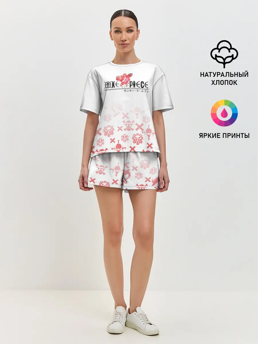 Женская пижама с шортами / One Piece. резиновый Луффи