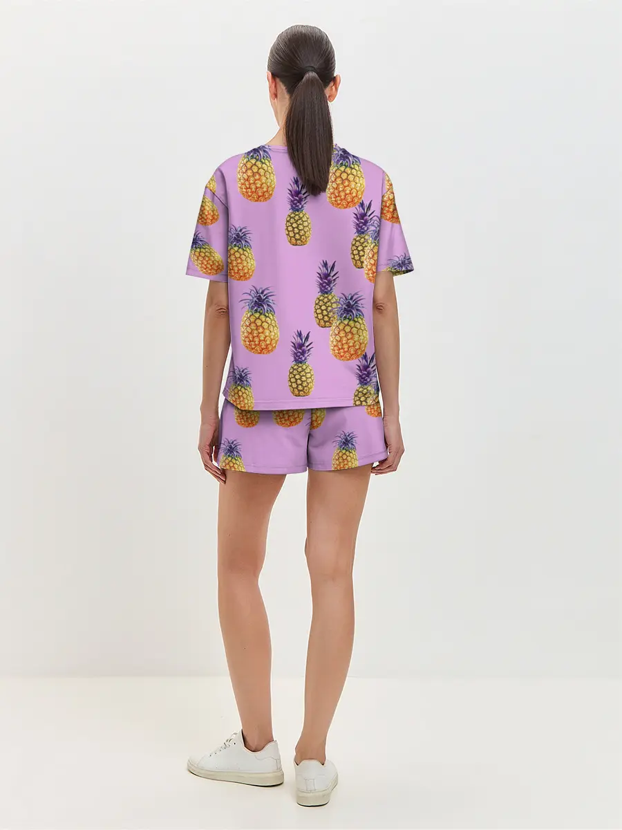 Женская пижама с шортами / Ананасы