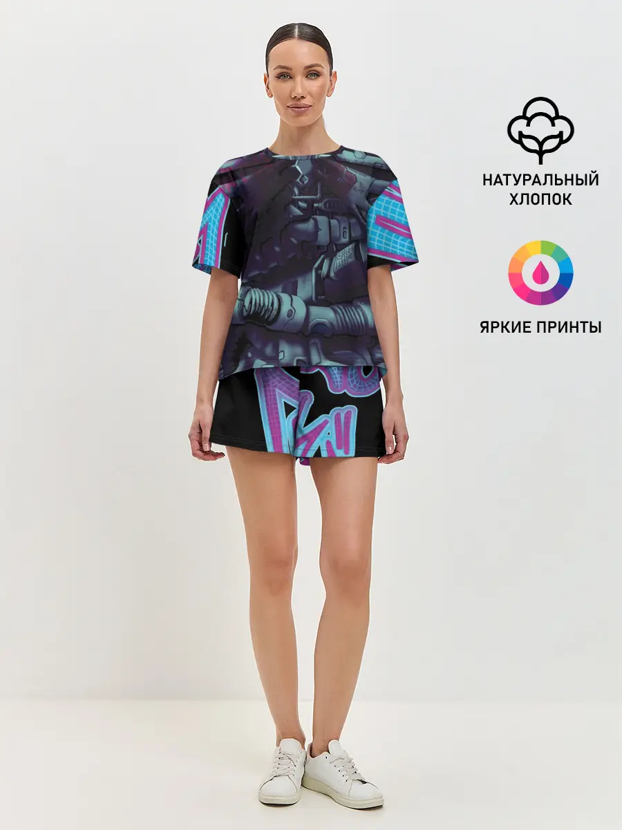 Женская пижама с шортами / Cuber skelet