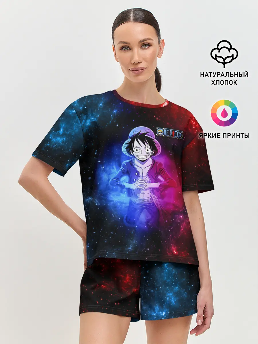 Женская пижама с шортами / Космический Луффи One Piece