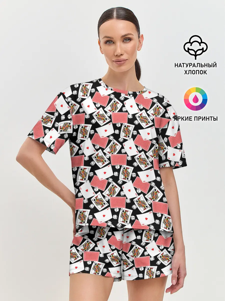Женская пижама с шортами / Карты