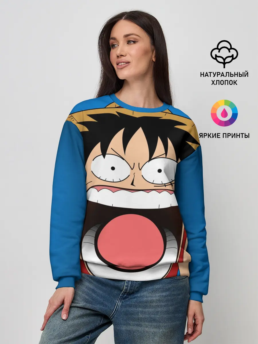 Женский свитшот / Луффи - Чё??!!