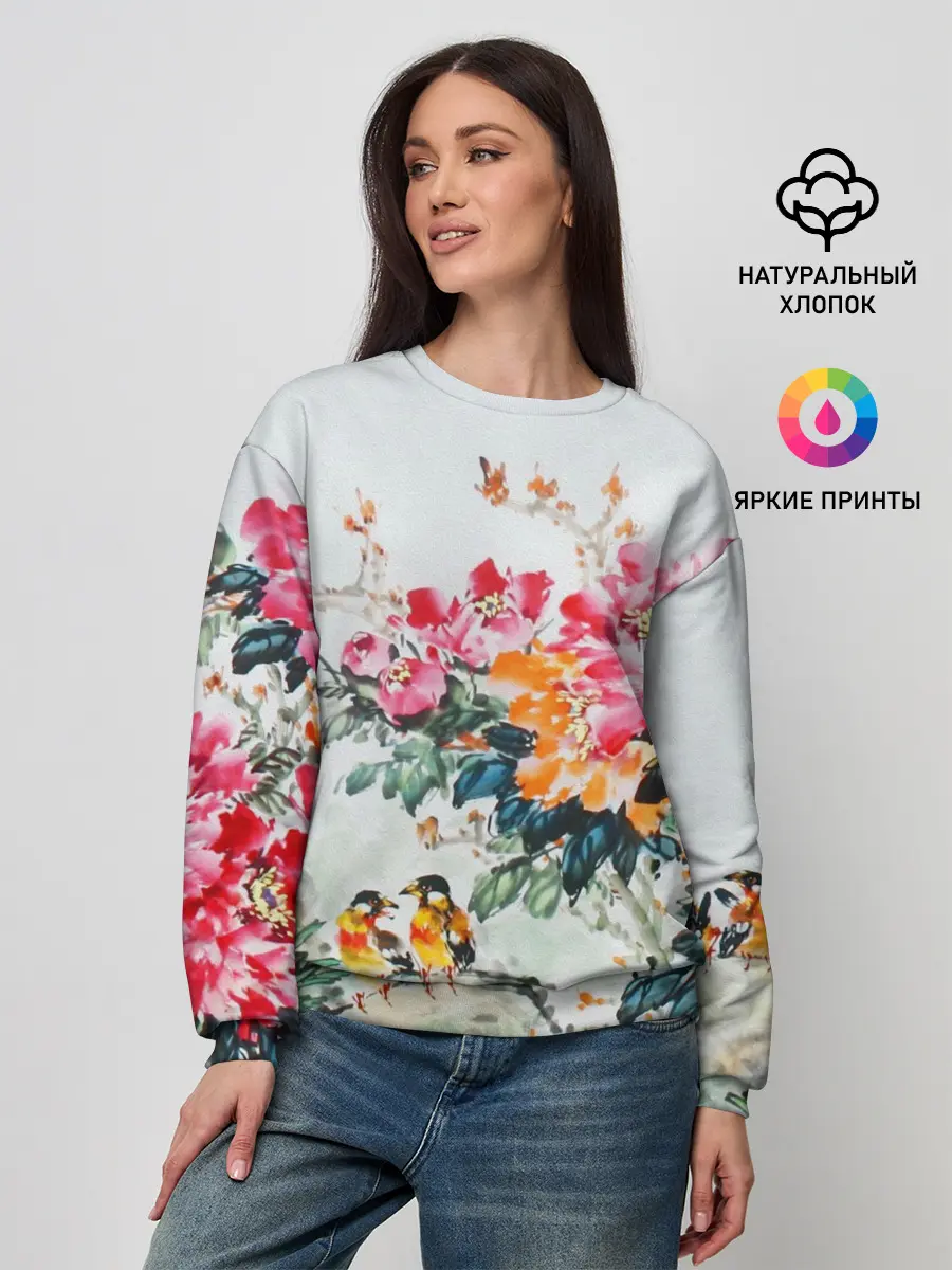 Женский свитшот / Японские цветы