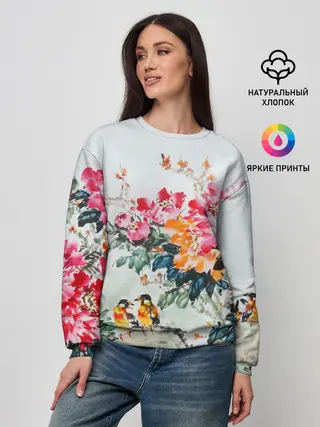 Женский свитшот / Японские цветы