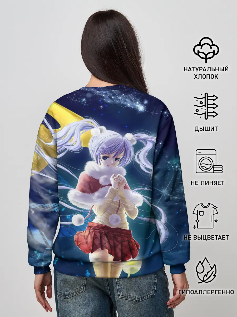 Женский свитшот / Зайчик и Хацуне Мику