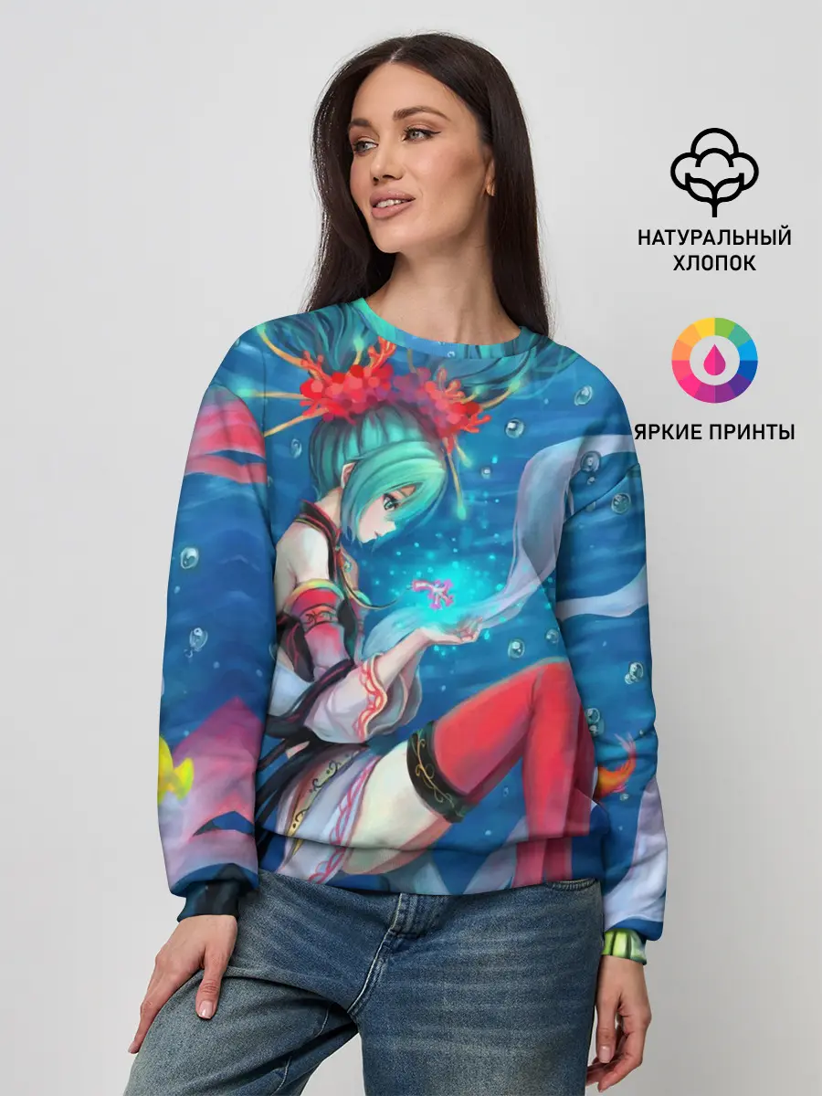 Женский свитшот / Hatsune Miku в чулках