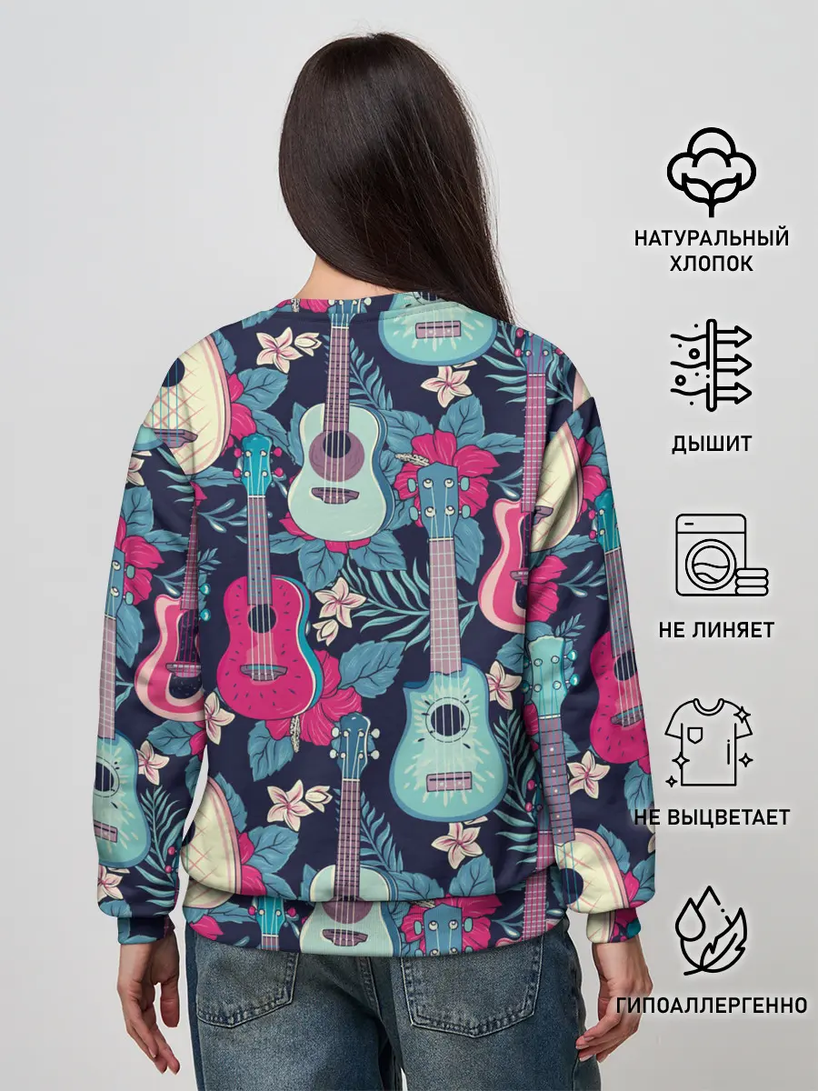 Женский свитшот / Укулеле фруктовые