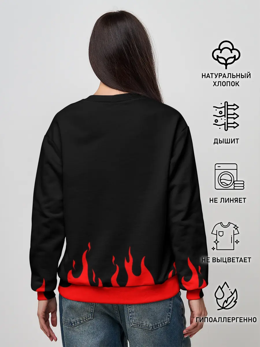 Женский свитшот / Гуррен Лаганн языки пламени