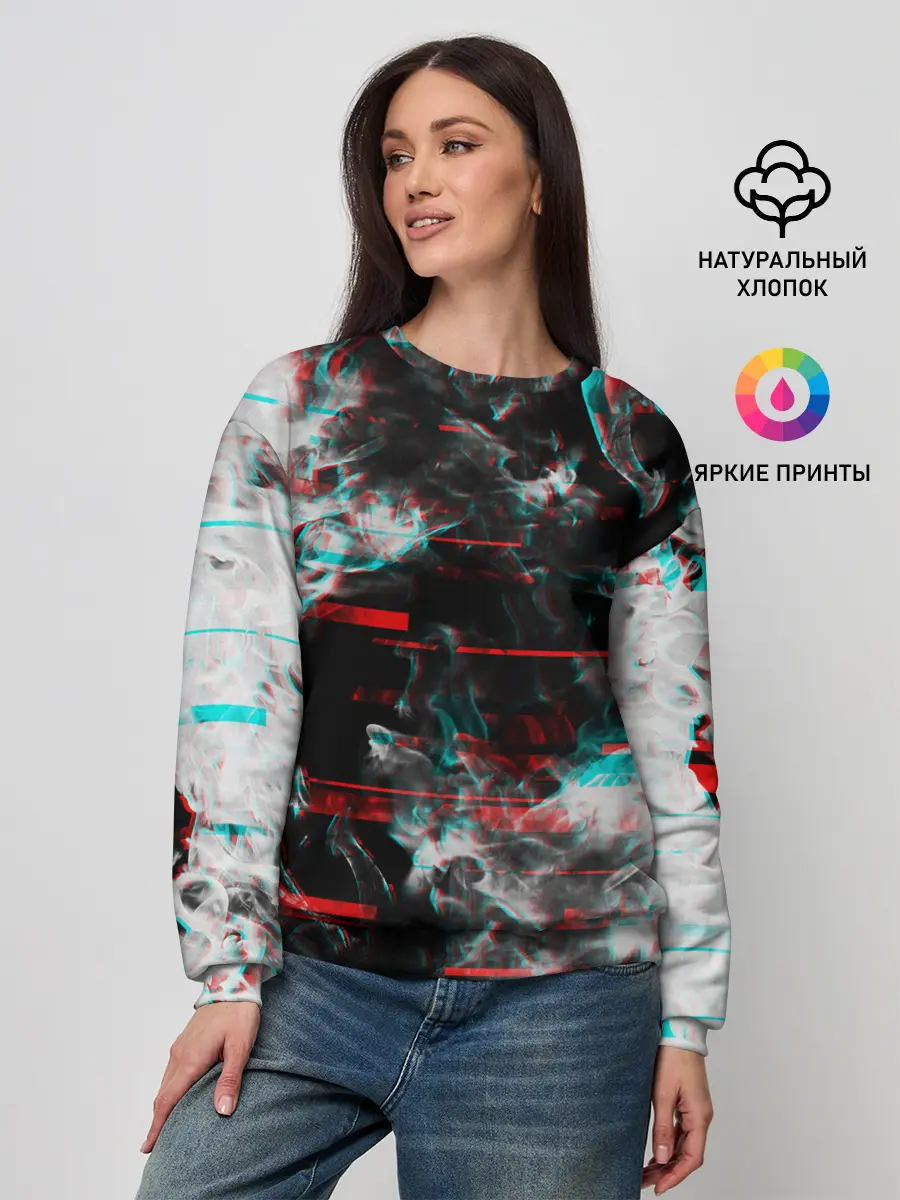 Женский свитшот / White flame glitch