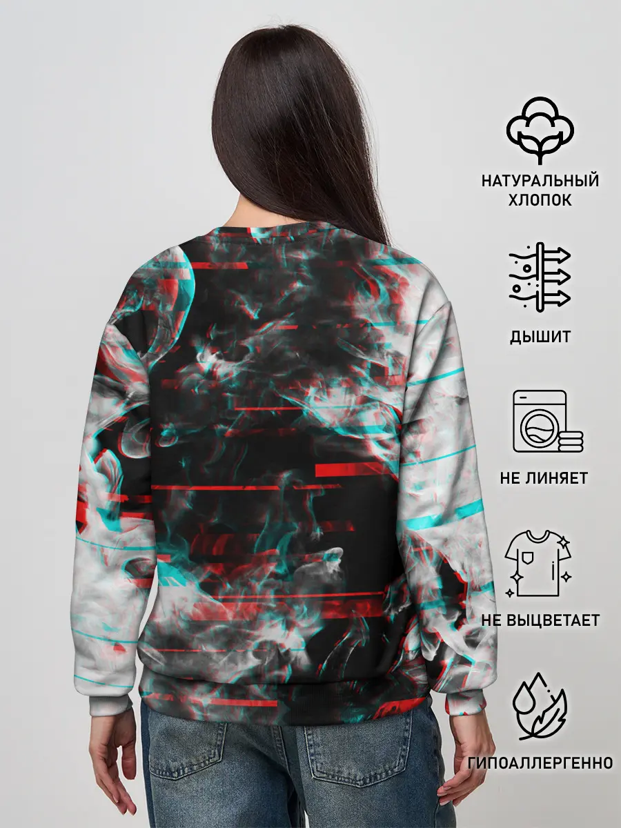 Женский свитшот / White flame glitch