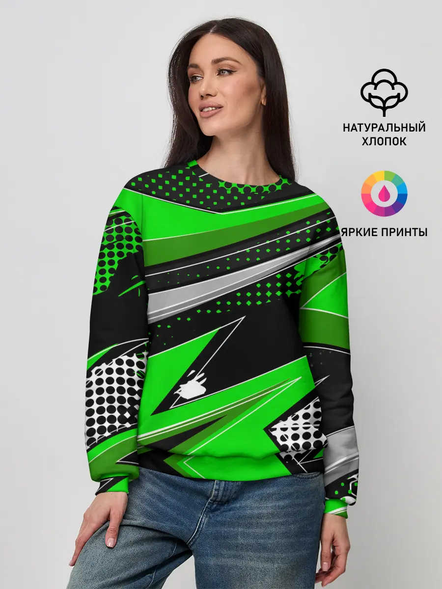 Женский свитшот / Зеленая краска