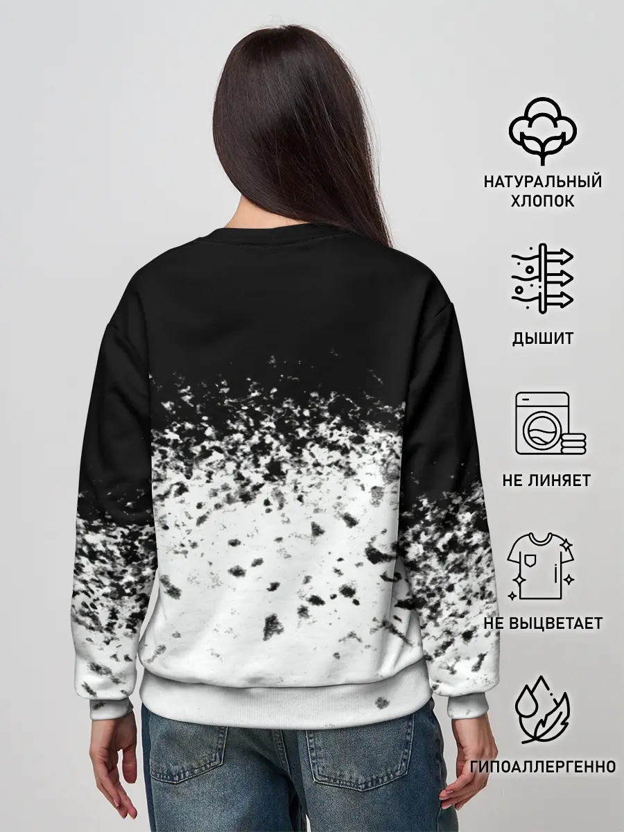 Женский свитшот / чб спрей оверлорд