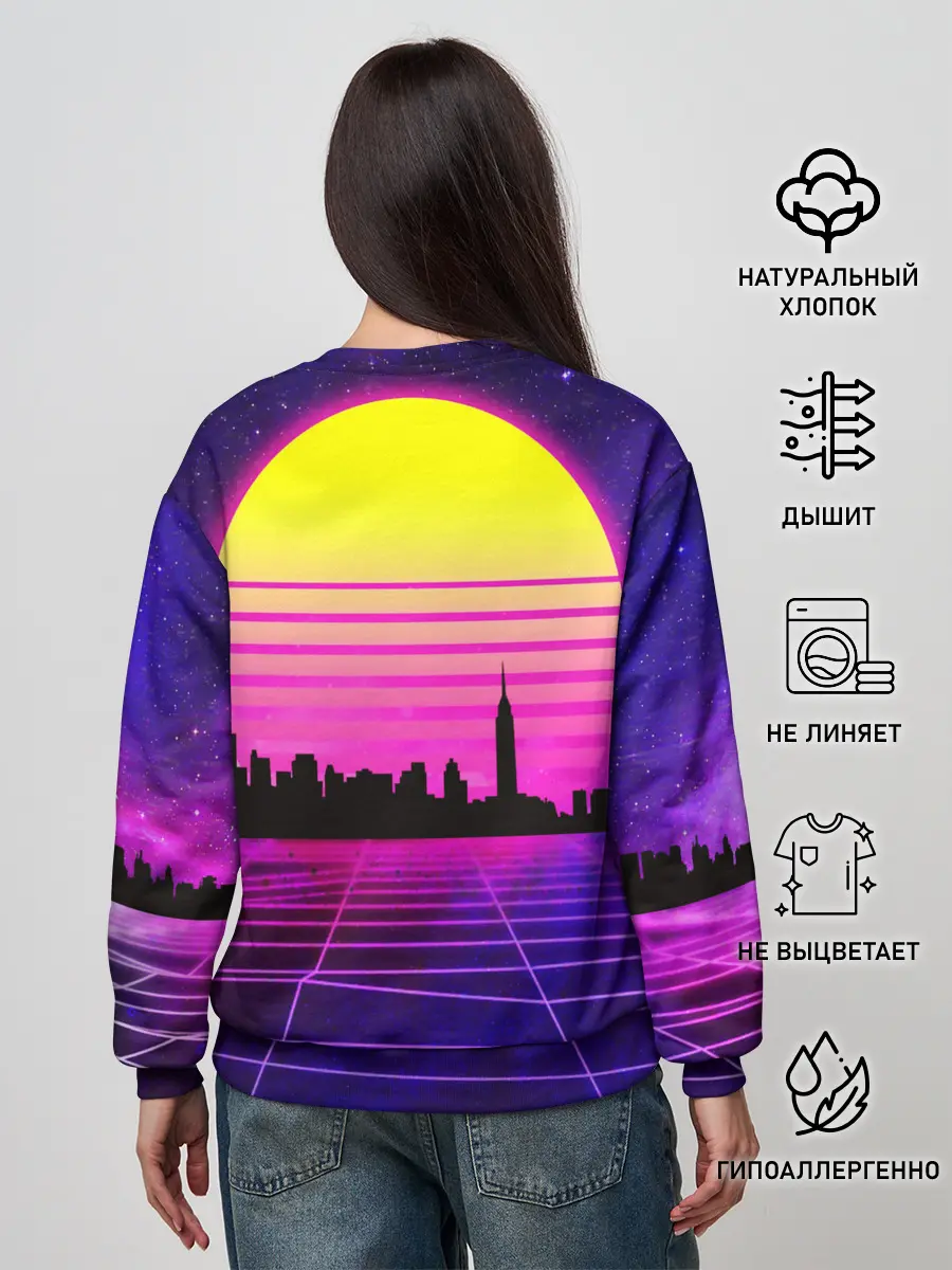 Женский свитшот / ГОРОД В НЕОНЕ