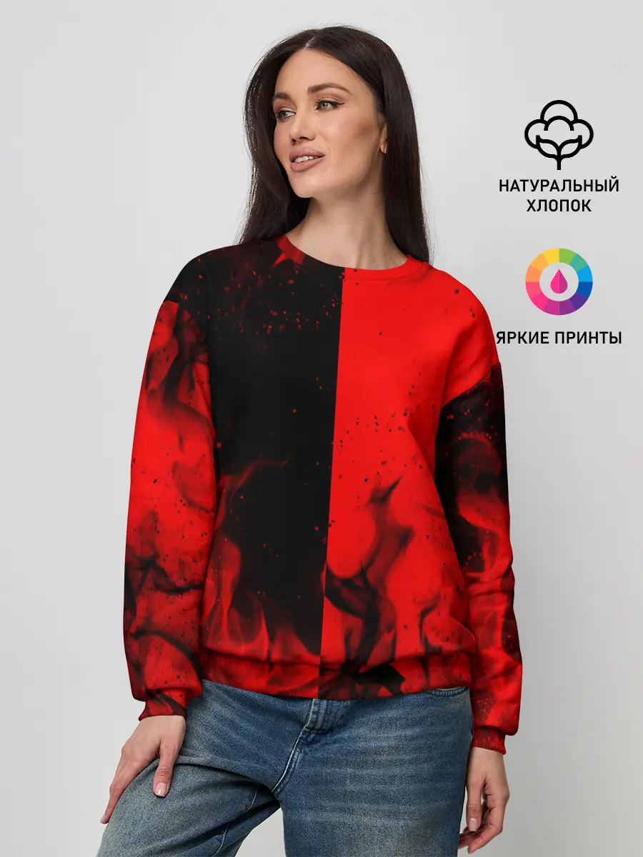 Женский свитшот / BLACK RED FIRE