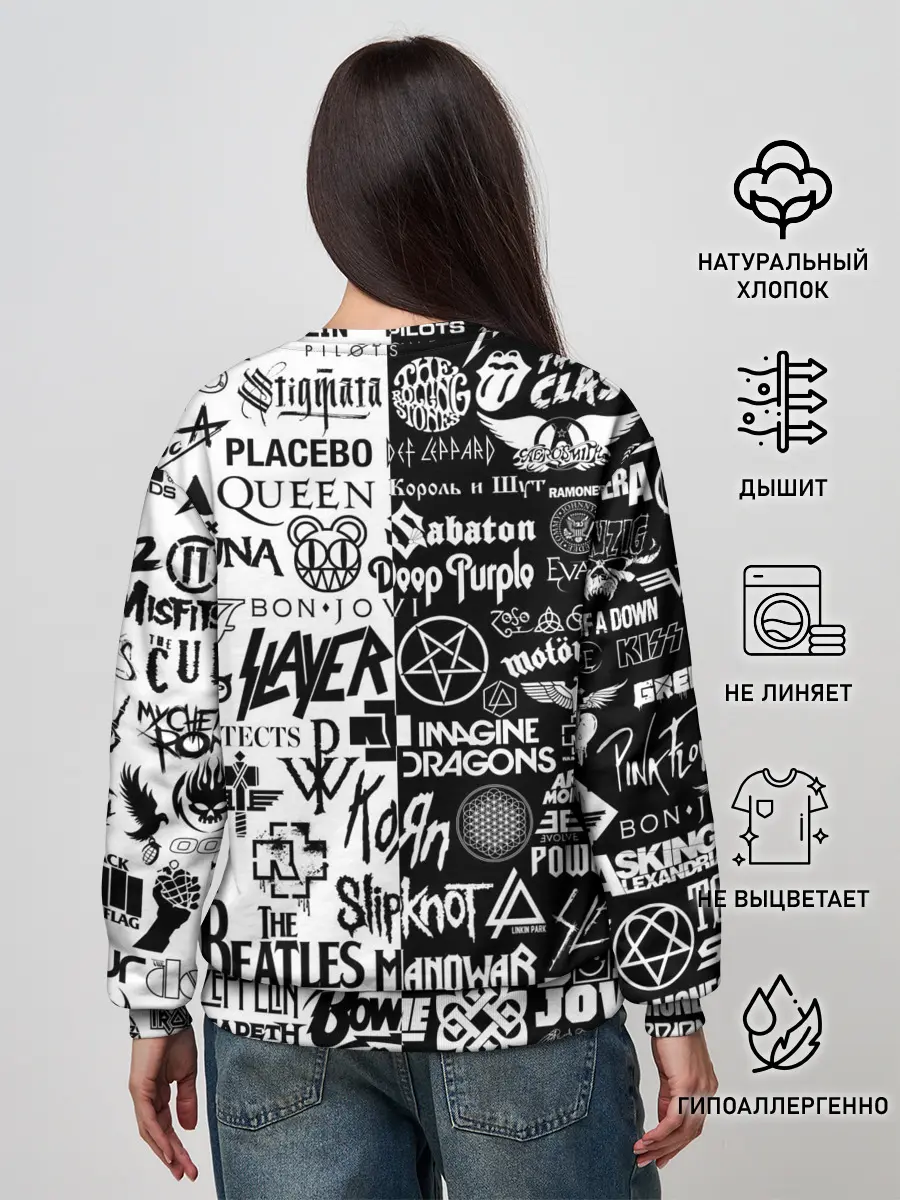 Женский свитшот / ЛОГОТИПЫ РОК ГРУПП