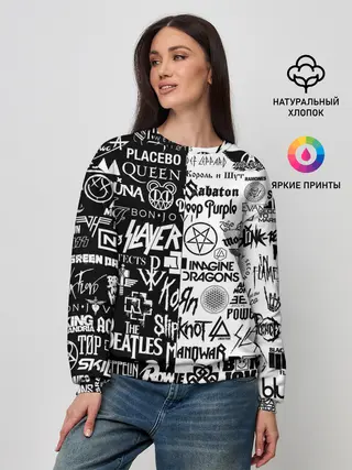 Женский свитшот / ЛОГОТИПЫ РОК ГРУПП