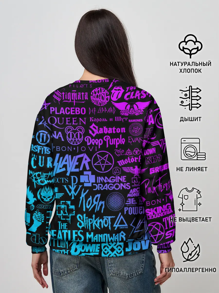 Женский свитшот / ЛОГОТИПЫ РОК ГРУПП