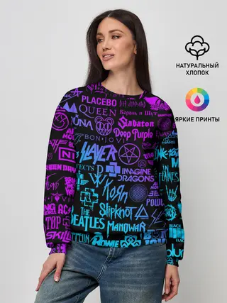 Женский свитшот / ЛОГОТИПЫ РОК ГРУПП