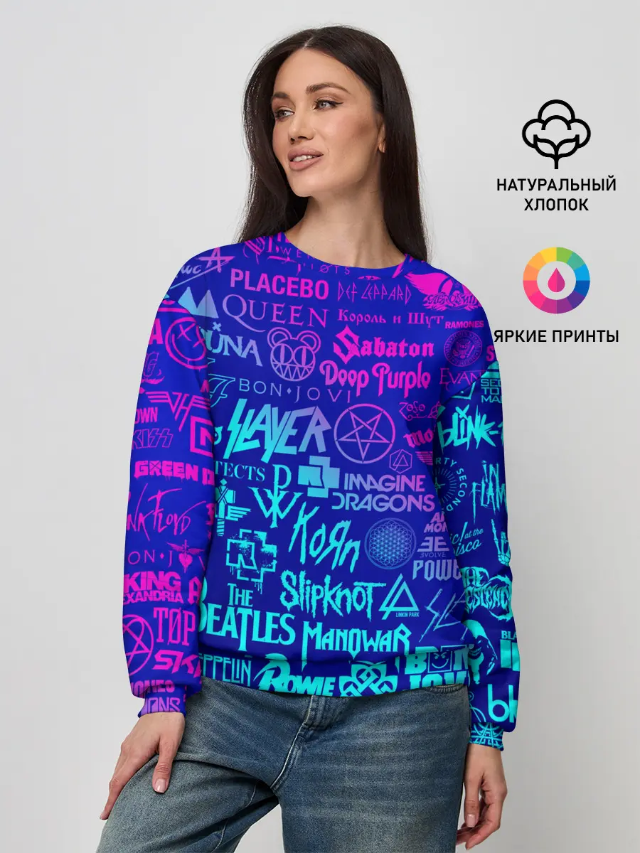 Женский свитшот / ЛОГОТИПЫ РОК ГРУПП