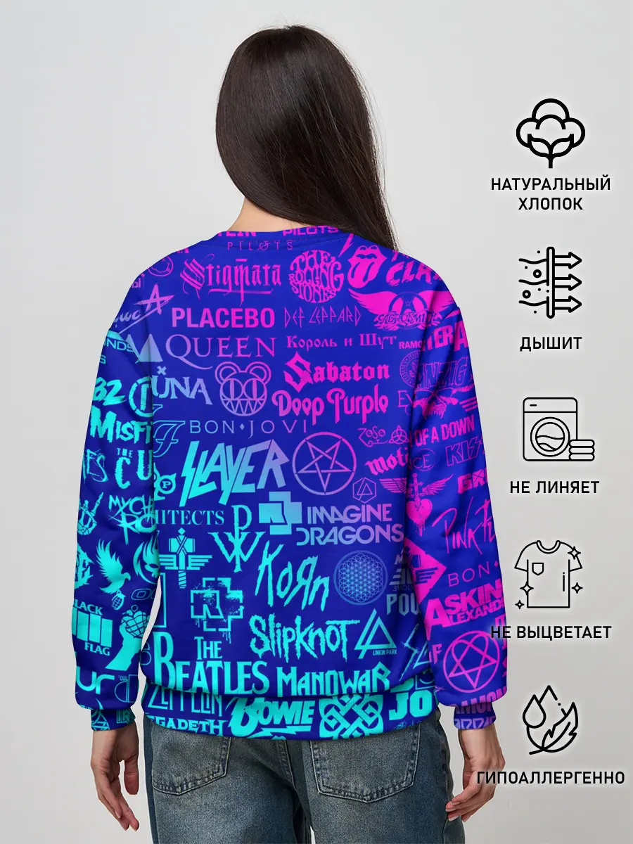 Женский свитшот / ЛОГОТИПЫ РОК ГРУПП