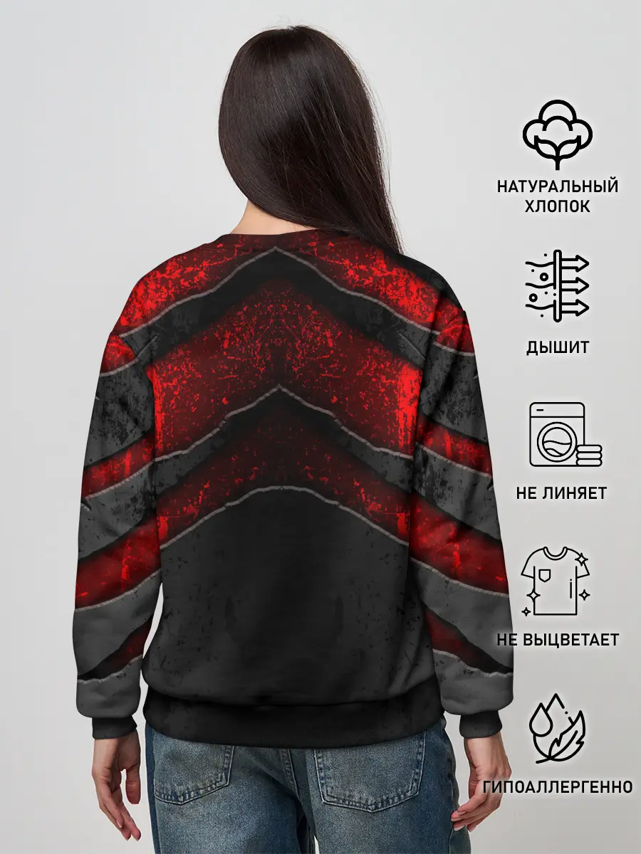 Женский свитшот / Black & Red Metal