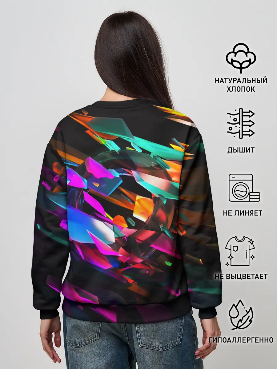 Женский свитшот / АБСТРАКЦИЯ НЕОНОВАЯ